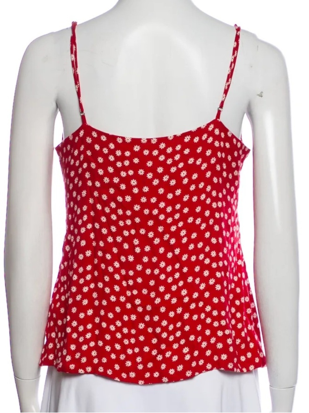 Reformation $80 • 17” PTP • Lorenza Red Daisy Print Spaghetti Strap Cami Top - Picture 7 of 8